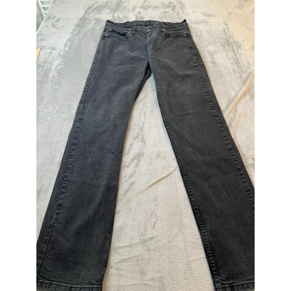 Levi's Mens Jeans 34x34 Black Stretch Denim 514 Straight Fit